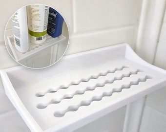 Shower Wall Draining Soap + Shampoo Holder Large- Bathroom Accessory, Different Colors, INCLUDES 3M Strip