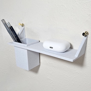 Cubicle/Office Shelf with removable pencil storage tray - Comes in different colors + sizes | Easily hung with tacks or similar