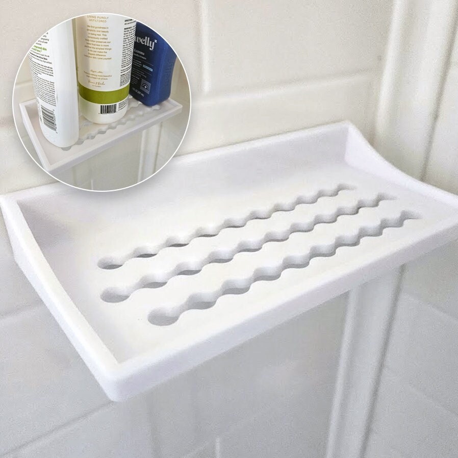 Dodamour Self Adhesive Soap Dish for Shower, Wall Mounted Bar Soap Holder, Draining Soap Dry Tray Saver Rack for Bathroom (White)