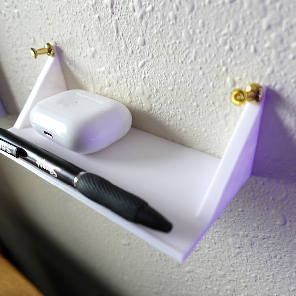 Cubicle Shelf: Thumbtack Mounted Office Decor