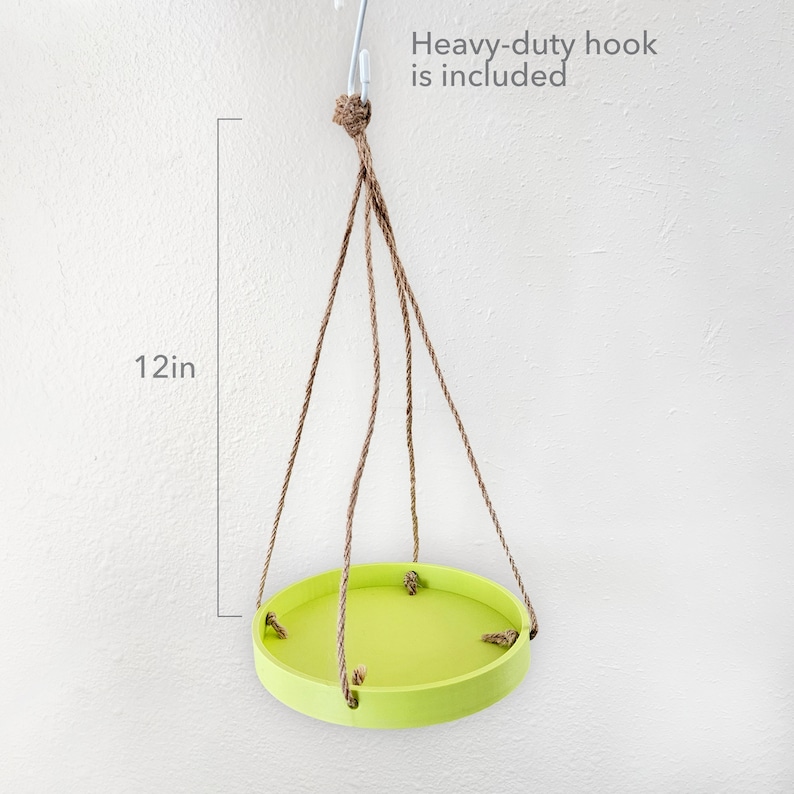 Hanging Decor Tray for Indoor Plants/Planters Hardware Included, Many Colors & Sizes Available, Sturdy Modern Design image 3