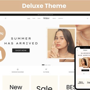 Shopify Theme Deluxe - Luxuriöser Branding-Shop - Ästhetisches Design - Weißes Design - Website-Vorlage für Shopify 2.0 - E-Kommerz-Website