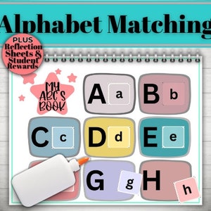Alphabet Activity. Alphabet matching. Letter recognition. Phonics game. Early education. Printable digital download.