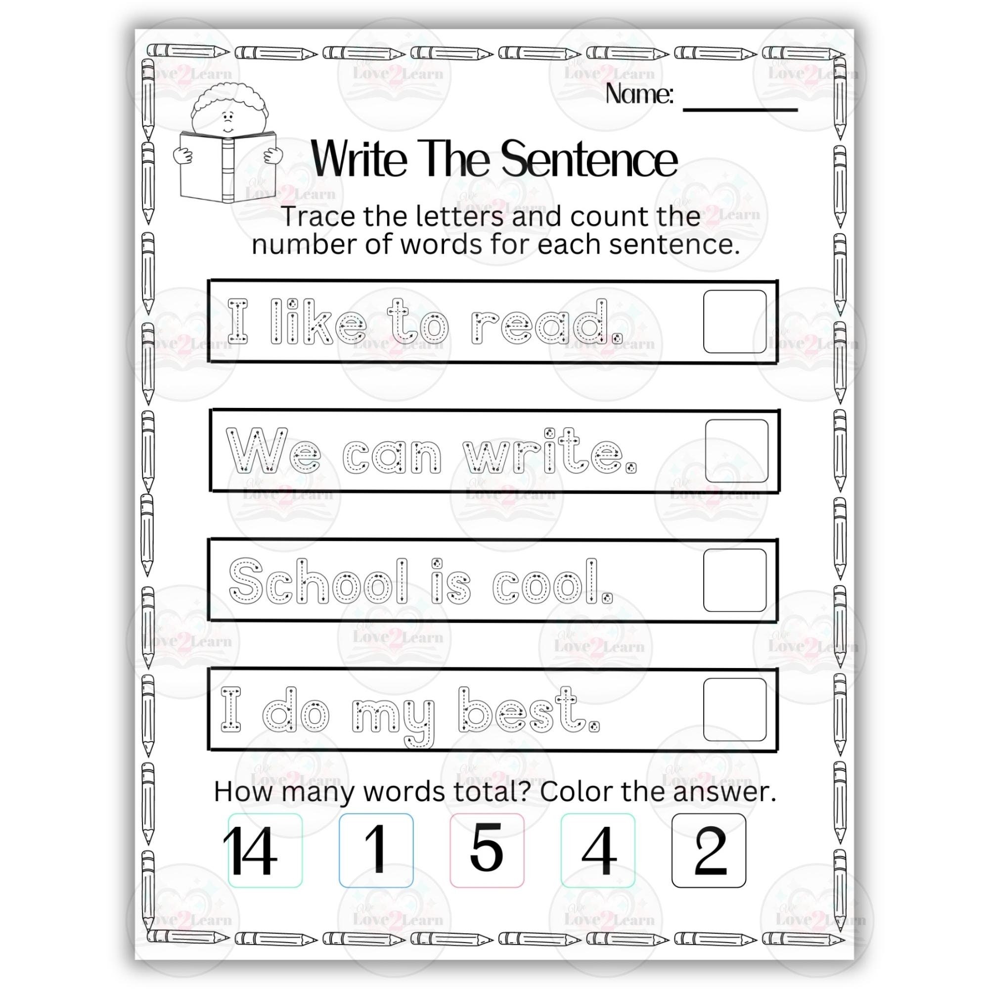 10 Printable Tracing Worksheets. Sentence Tracing. Tracing Worksheets