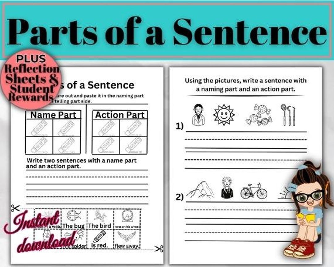 10 Printable Parts of Speech Worksheets. Kids Language Arts. - Etsy