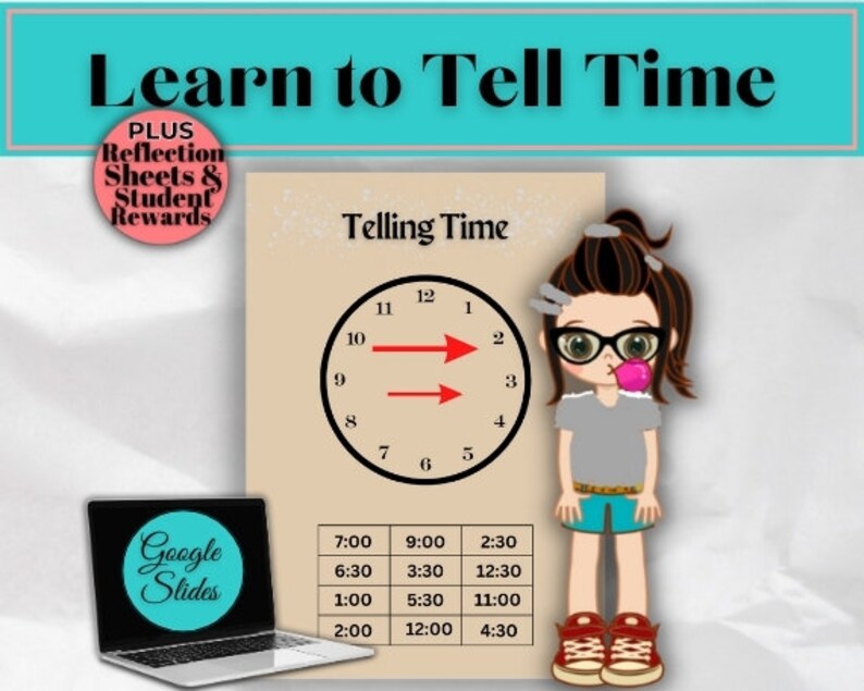Telling Time With a Telling Time Clock. Interactive Slides. Google