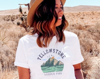 Yellowstone National Park T-Shirt, Vintage Style Camping Tee