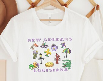 Vintage Style New Orleans Graphic Tee, Nola Retro Shirt