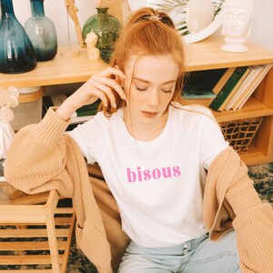 Bisous - Kisses - French T-Shirt, Parisian Chic Aesthetic, Paris Vacation Shirt, Amour Love Kiss Shirt, Paris Shirt, French Kiss Shirt