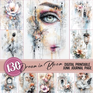 Dream in Bloom Sammelalbum, 130 hochwertige JPGs - printable Sammelalbum, Journaling, Grunge, Sammelalbum, kommerzielle Nutzung - Digital Download