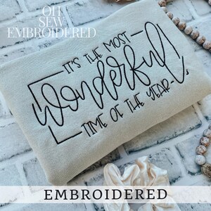 It&#39;s The Most Wonderful Time of the Year Crewneck | Embroidered Crewneck Sweatshirt