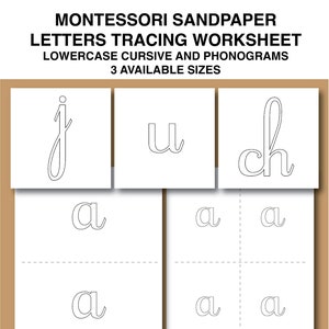 Montessori Sandpaper letters Tracing Worksheets