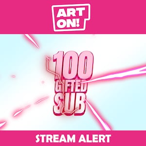 Pink Electric Anime Gifted Sub Alert for Twitch (Digital Download)