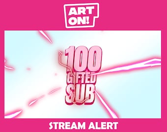 Alerta de suscripción de regalo del anime Pink Electric para Twitch (descarga digital)