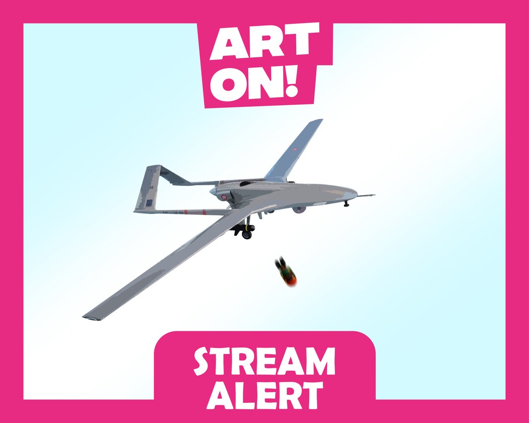 Unmanned Eerial Vehicle Dropping Bomb Alert With Sound Effect Bayraktar