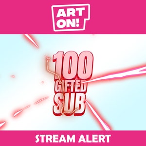 Red Electric Anime Gifted Sub Alert for Twitch Streams (Digital Download)