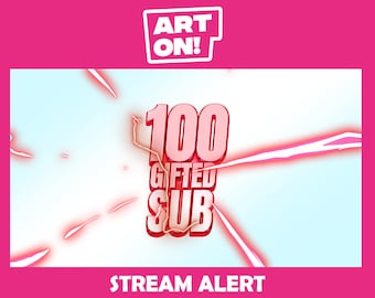 Alerta de suscripción de regalo de Red Electric Anime para transmisiones de Twitch (descarga digital)