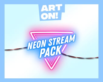 Retro Neon Stream Pack: Overlays, Panels, Scenes (Digital Download)
