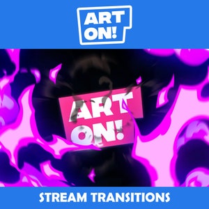 Custom Anime Style Stinger Logo Transition | Pink, Custom Logo and Color, Twitch Transition, Animated Stream Transition