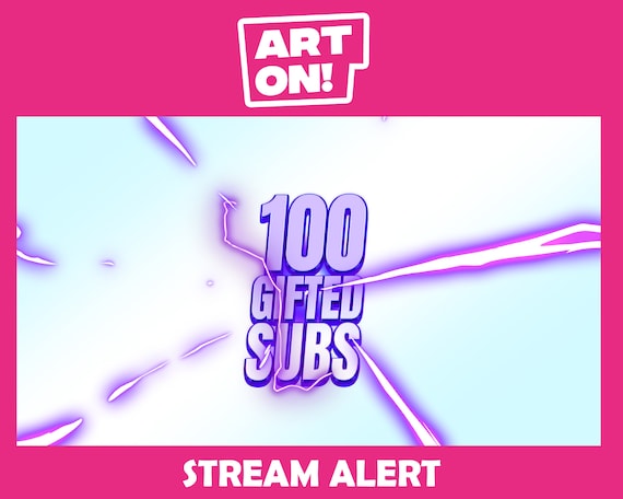 Purple Electric Anime Gifted Sub Alert for Twitch (Digital Download)