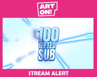 Alerta de suscripción de regalo del anime Blue Electric para Twitch (descarga digital)