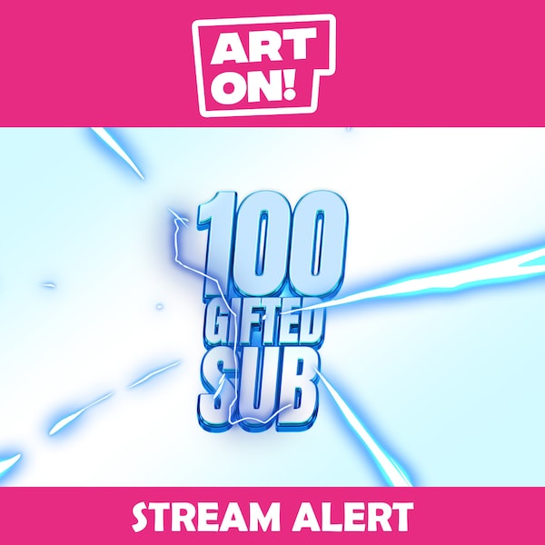 Blue Electric Anime Gifted Sub Alert For Twitch | Twitch Streams, Community Gift Alerts, Gifted Subs