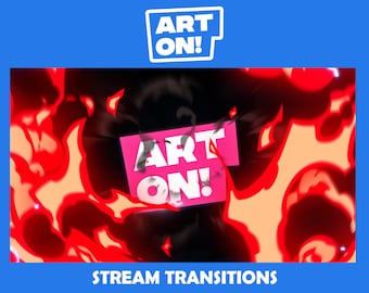 Transición del logo de Anime Stinger personalizada: Red Twitch Stream (Descarga digital)