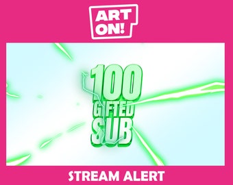 Alerta de suscripción de regalo del anime Green Electric para Twitch (descarga digital)