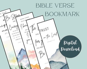 Bible Verse Bookmarks Printable Watercolor Scripture Bookmark Digital Download Christian Bookmark Bible Quotes Faith Gift Christian Cute