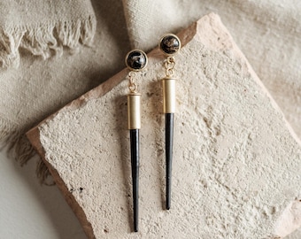 THE ORIGINAL // Yellowstone Beth Dutton Porcupine Quill Earrings // Obsidian Stud Variation
