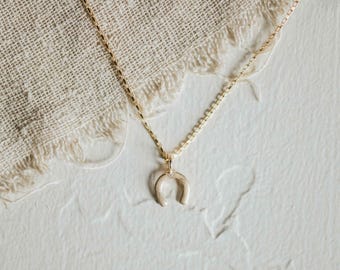Horseshoe Necklace // Demi-Fine Gold