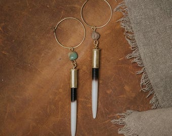 THE ORIGINAL // Yellowstone Beth Dutton Porcupine Quill Earrings // Hoop + Turquoise Variation