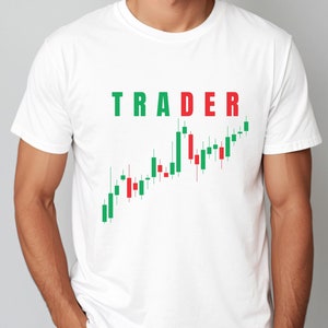 TRADER Candlestick Chart T-shirt | Cryptocurrency Stocks Forex Investor Shirt | Funny Business Finance Tee
