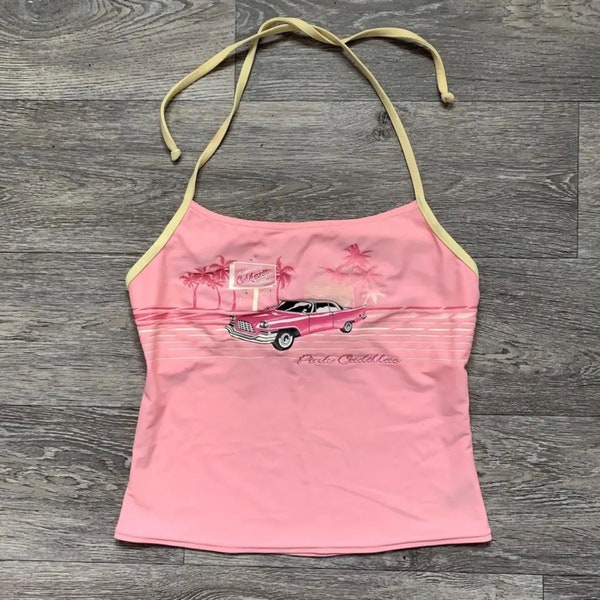 ästhetisches vintage rosa trägerneck retro tank top y2k kleidung trendy top grafik shirt süßes geschenk 2000s inspirierte streetwear Kokosnuss girl