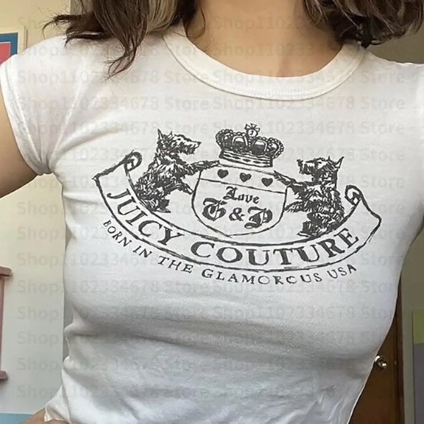 Y2k vintage juteux haut court T-shirts Lana del rey haut basique mode femmes haut court Streetwear t-shirt mince été graphique streetwear t-shirt