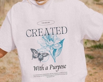 Ephesians Bible Verse Shirt Christian Boho Tshirt Oversized Graphic Tee Faith Based Apparel For Women