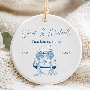 Gepersonaliseerde bruiloftornament Jonggehuwde kerstcadeau Custom First Married Ornament Aandenken voor bruid Bruidegom Net getrouwd Idee vakantie
