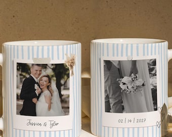 Personalized Wedding Mug Custom Polaroid Picture Coffee Mug Personalized Photo Coffee Cup Wedding Gift for Couple Engagement Gift