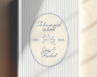 Something Blue Wedding Guest Book Personalized Custom Guestbook Boho Wedding Bridal Shower Gift For Bride Guestbook Wedding Sign In Book