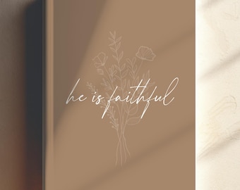 Christian Prayer Journal Women Minimalist Notebook Faith Journal Bible Study Journal Floral Christian Notebook Scripture Christian Gift Girl