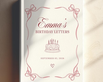 Personalized Birthday Letters Journal Baby Memory Book Letters to Daughter Custom Birthday Journal First Birthday Girl Gift Keepsake Book