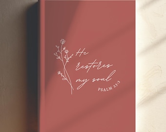 Sermon Notes Hardcover Notebook Christian Gratitude Journal Prayer Notebook Psalm 23 Bible Verse Journal Bible Study Notebook Christian