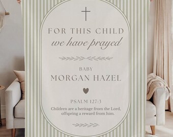 Personalized Baby Name Blanket For This Child We Have Prayed Christian Nursery Decor Unique Baby Shower Gift Psalm 127 Newborn Gift Custom