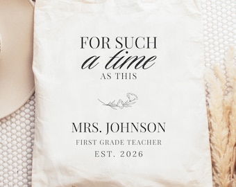 Personalized Christian Teacher Tote Bag New Teacher Gift for Teacher Back to School Teacher Appreciation Gift Custom Name Book Bag Educators