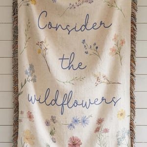 Wildflower Bible Verse Woven Blanket Christian
