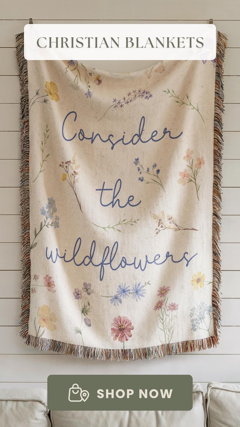 Wildflower Bible Verse Woven Blanket Christian