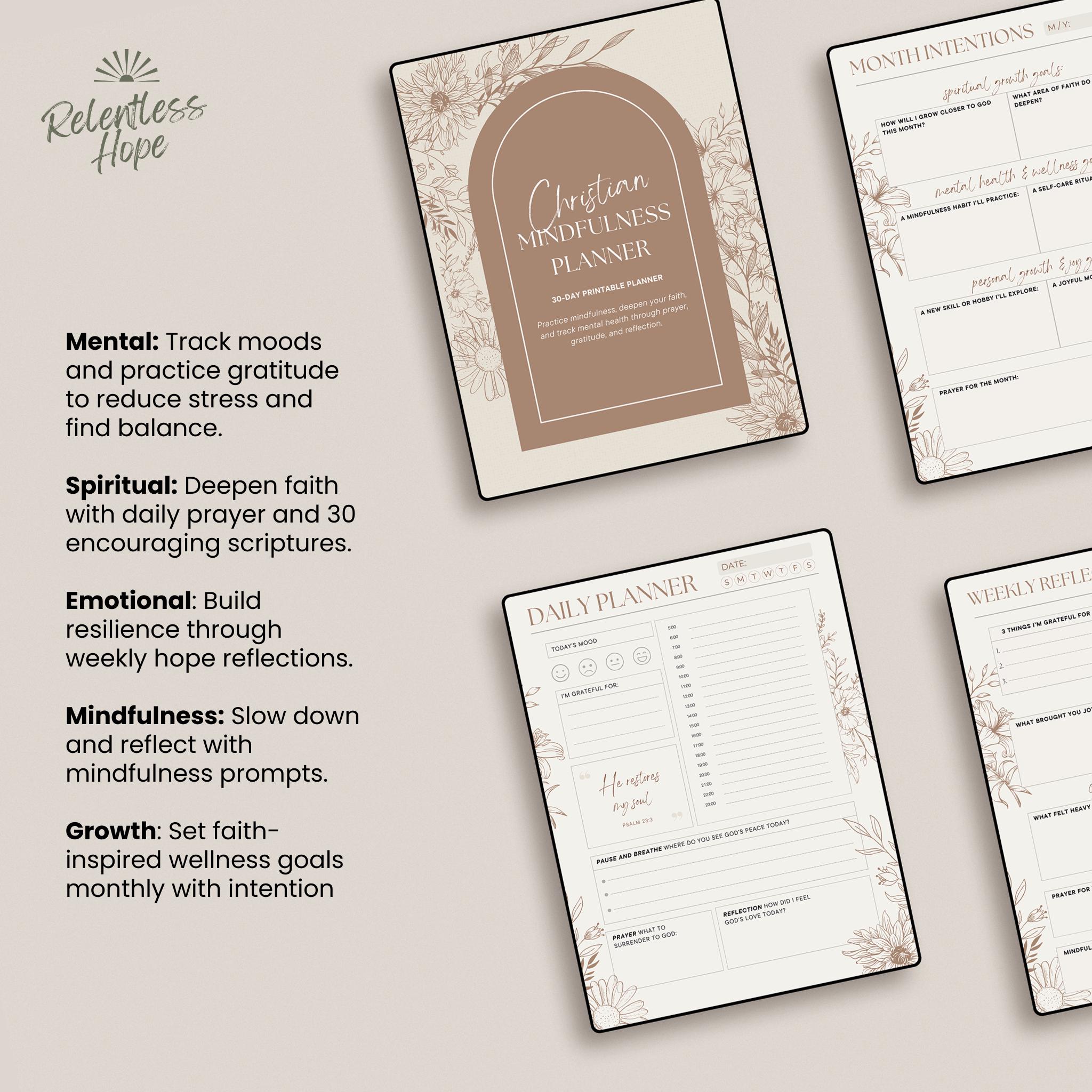 2026 Christian Planner Printable Faith Journal for Women Prayer Journal ...