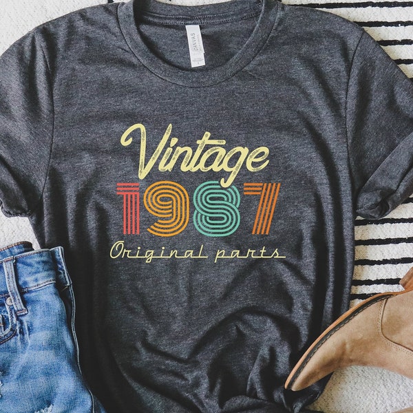 Vintage 1987 Shirt for Birthday Gift, 36th Birthday Tshirt For Men, Retro 1987 T shirt, Born In 1987 T-Shirt, 36th Birthday Gift For Woman