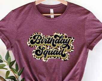 Leopard Birthday Girl Tee, Birthday Party Shirts, Birthday Girl T-Shirts, Birthday Squad T-shirts, Birthday Team Shirt, Birthday Group Shirt