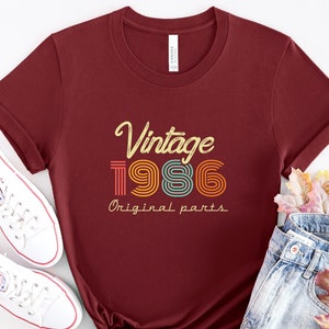 Vintage 1986 Shirt for Birthday Gift, 37th Birthday Tshirt For Men, Retro 1986 T shirt, Born In 1986 T-Shirt, 37th Birthday Gift For Woman